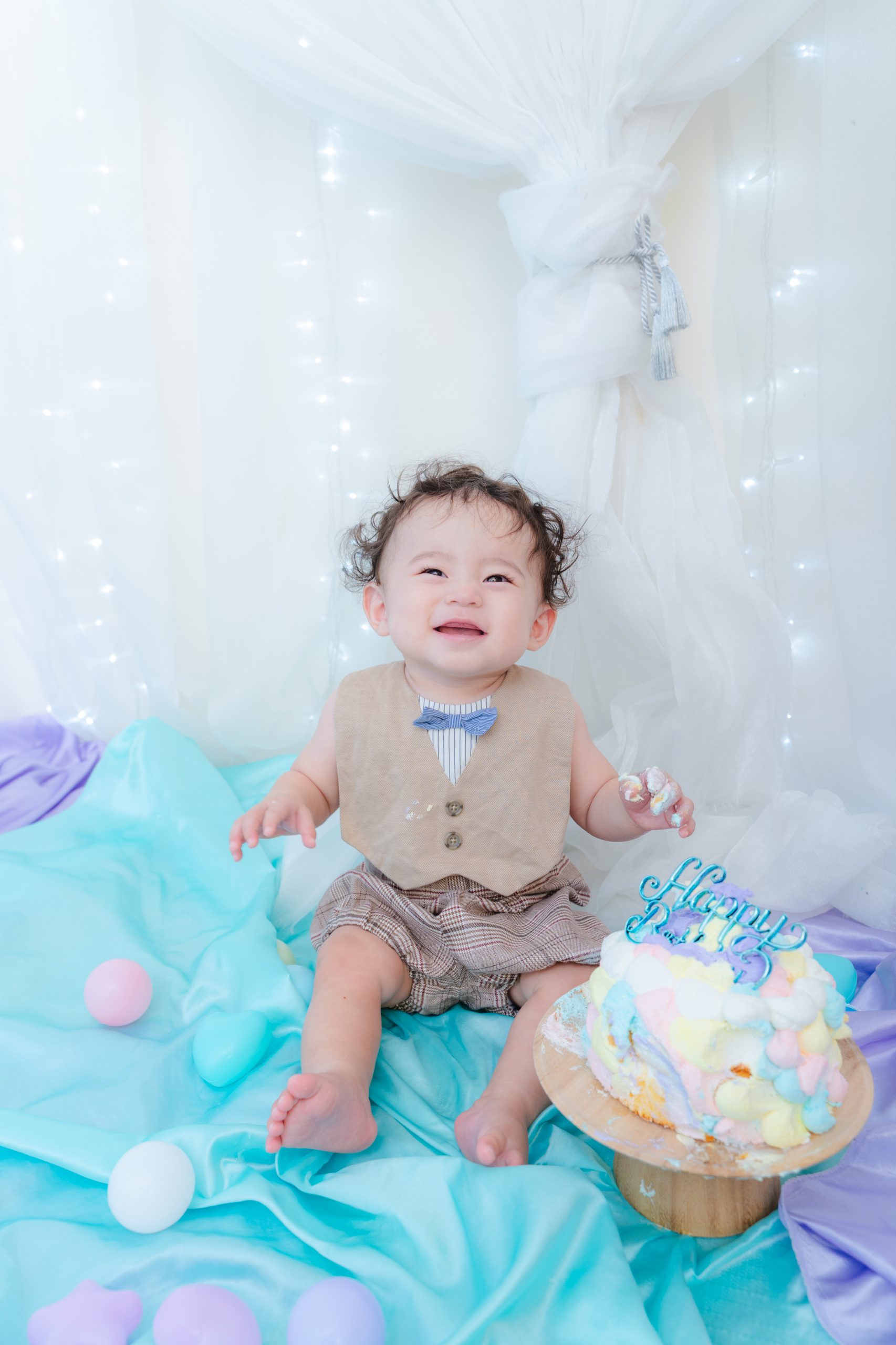 スマッシュケーキ 男の子 1歳 バースデーフォト